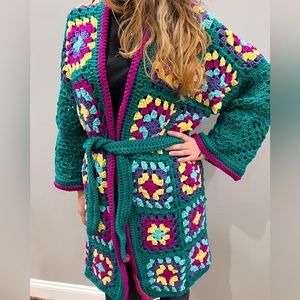 Granny square cardigan, hand crocheted 🧶